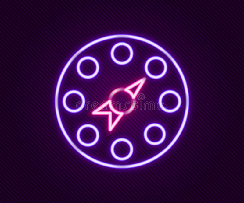 Ligne de néon brillant twister classique de partie icône de jeu isolé sur fond noir. concept de contour coloré. vecteur illustration de vecteur