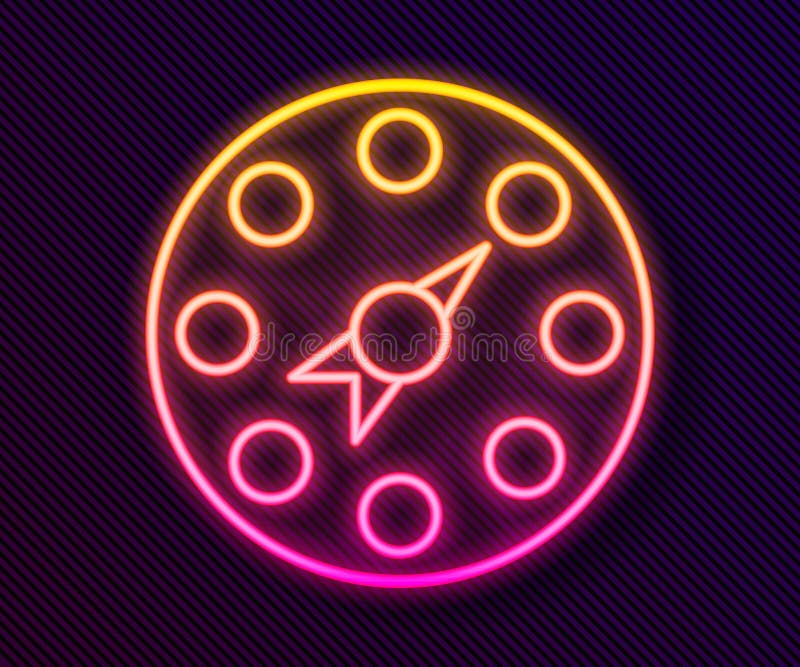 Ligne de néon incandescente icône classique du jeu du parti tornade isolée sur le fond noir. Vecteur illustration libre de droits