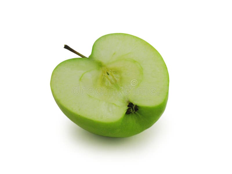 Pomme juteuse coupée en deux photo libre de droits