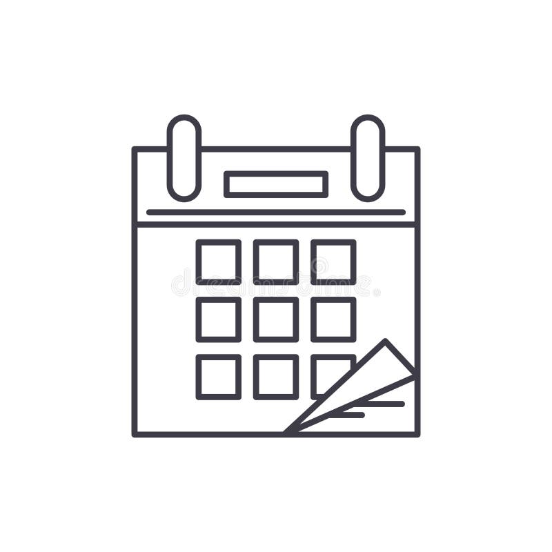 Ligne de temps de calendrier concept d'icône Illustration linéaire de vecteur de temps de calendrier, symbole, signe illustration libre de droits Ligne de temps de calendrier concept d'icône Illustration linéaire de vecteur de temps de calendrier, symbole, signe illustration libre de droits