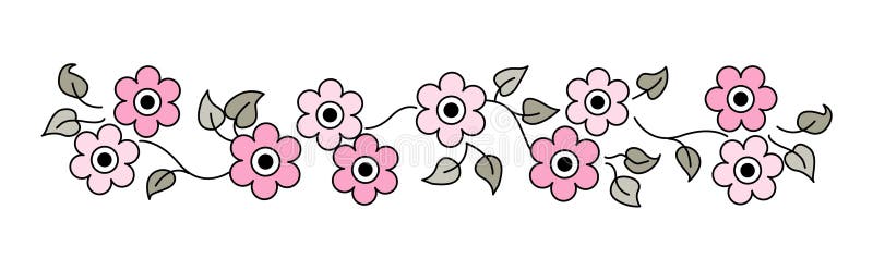 Ligne/diviseur de fleurs illustration de vecteur. Illustration du floral -  16176264