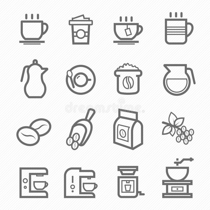 Coffee symbol line icon on white background vector illustration. Coffee symbol line icon on white background vector illustration