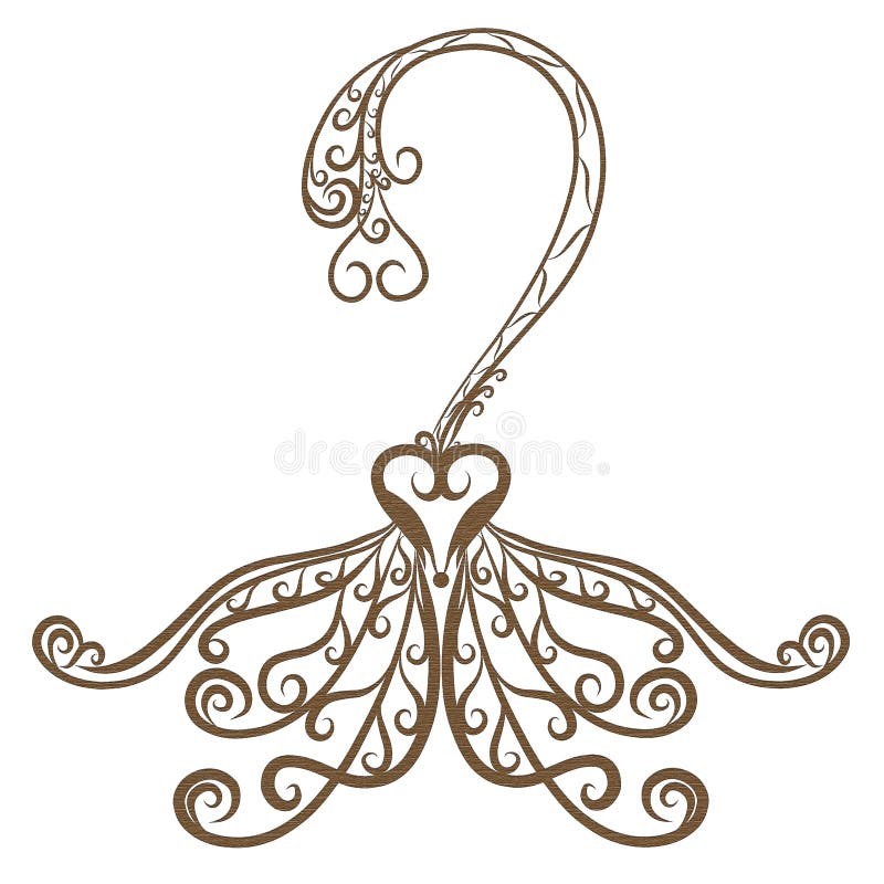 Ligne exquise logo de cintre de décoration illustration de vecteur Ligne exquise logo de cintre de décoration illustration de vecteur