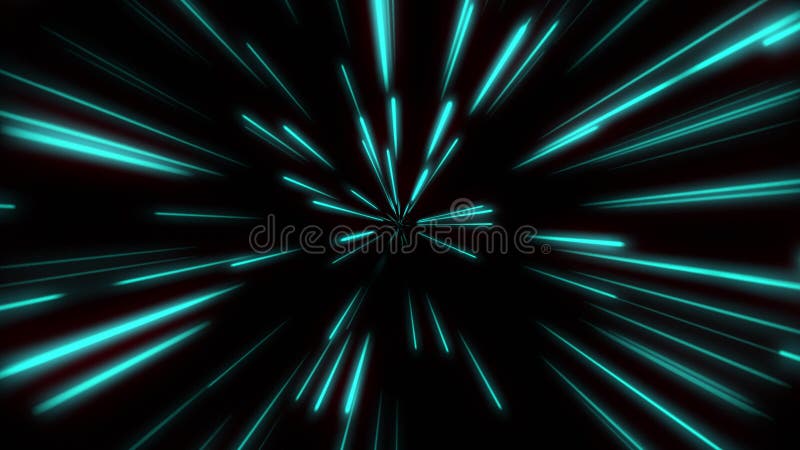 Ligne forme néon bleu clair foncé rayures simplecyber futuriste vitesse zoom mouvement graphique fond faisceau flaire abstrait lum illustration stock
