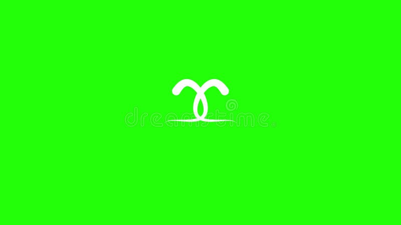 Ligne forme éclatement élément pop-up avec écran vert. animation de ligne aléatoire sur fond vert. illustration de vecteur