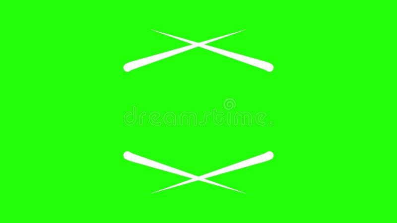 Ligne forme éclatement élément pop-up avec écran vert. animation de ligne aléatoire sur fond vert. illustration de vecteur