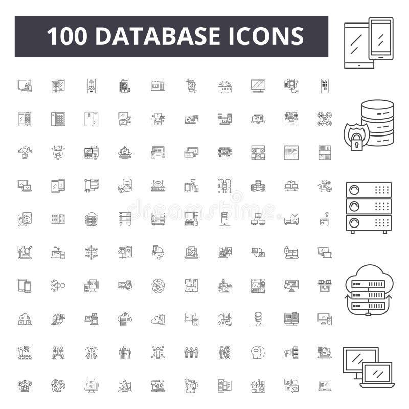 Affichage Des Icônes De Ligne De Base De Données. Conception Collection De  Bases De Données Banque Enregistrements Stockage Inform Illustration de  Vecteur - Illustration du incrément, chargement: 272247101