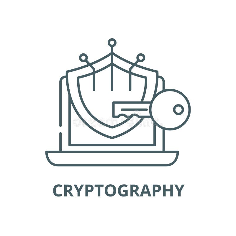 Ligne icône, concept linéaire, signe d'ensemble, symbole de vecteur de cryptographie illustration de vecteur Ligne icône, concept linéaire, signe d'ensemble, symbole de vecteur de cryptographie illustration de vecteur