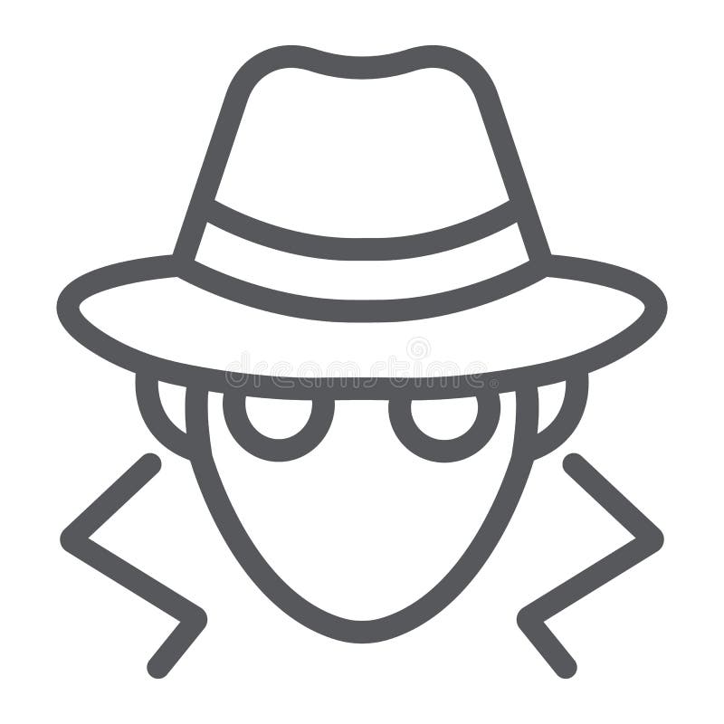 Ligne icône de fraude, anonymat et agent, signe d'espion, graphiques de vecteur, un modèle linéaire sur un fond blanc illustration libre de droits Ligne icône de fraude, anonymat et agent, signe d'espion, graphiques de vecteur, un modèle linéaire sur un fond blanc illustration libre de droits