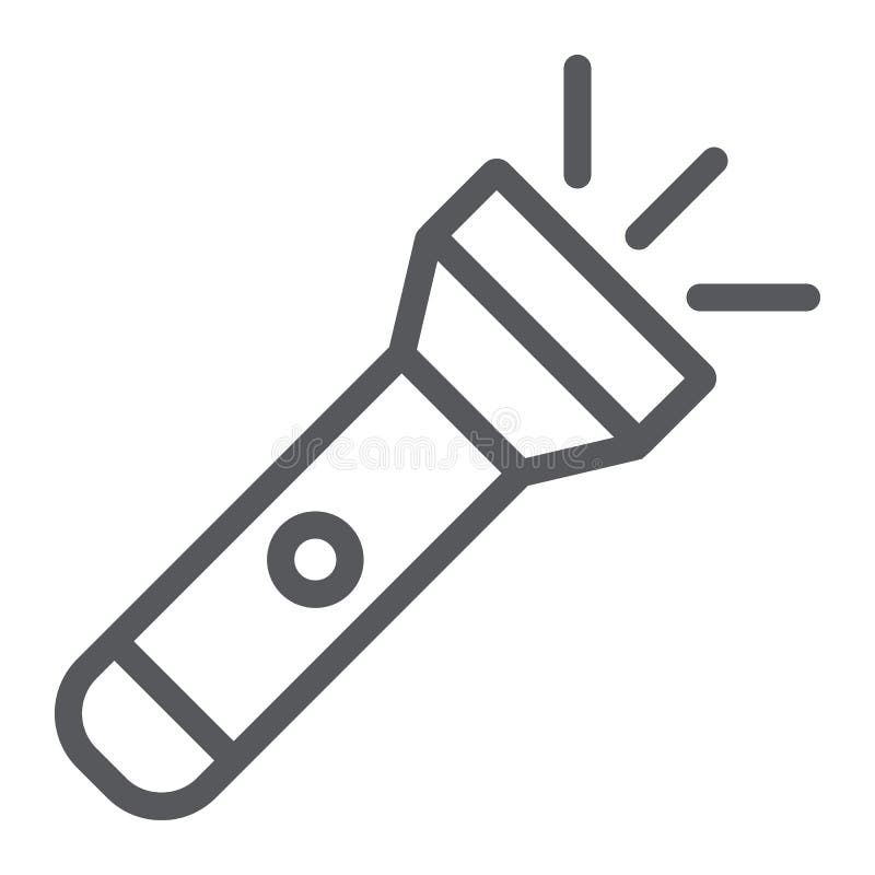 Ligne icône de lampe-torche, lumière et lampe, signe de torche, graphiques de vecteur, un modèle linéaire sur un fond blanc illustration de vecteur Ligne icône de lampe-torche, lumière et lampe, signe de torche, graphiques de vecteur, un modèle linéaire sur un fond blanc illustration de vecteur