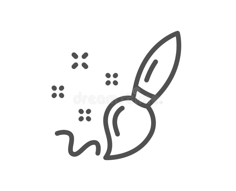 Ligne icône de pinceau Signe de créativité illustration stock Ligne icône de pinceau Signe de créativité illustration stock