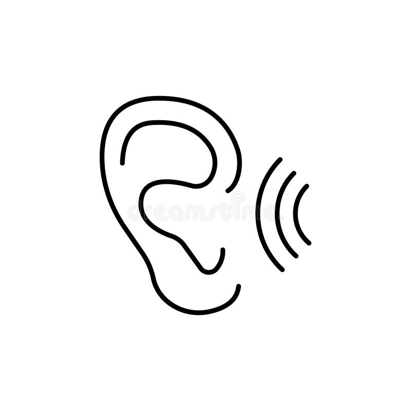 Ligne icône de vecteur d'oreille illustration stock Ligne icône de vecteur d'oreille illustration stock