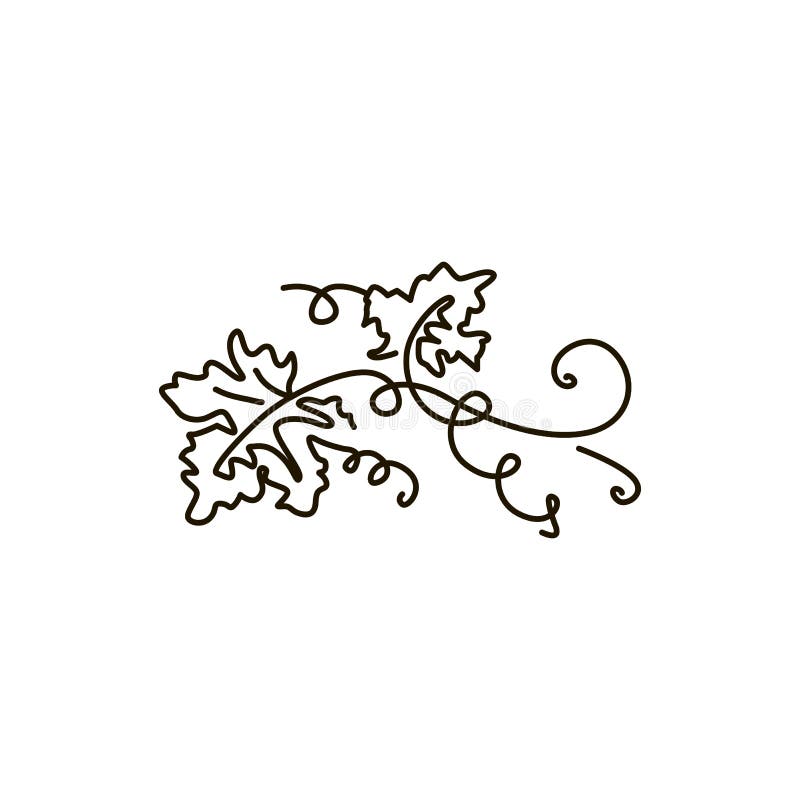 Ligne icône de vecteur Lames de raisin Un dessin au trait D'isolement sur le fond blanc illustration libre de droits Ligne icône de vecteur Lames de raisin Un dessin au trait D'isolement sur le fond blanc illustration libre de droits