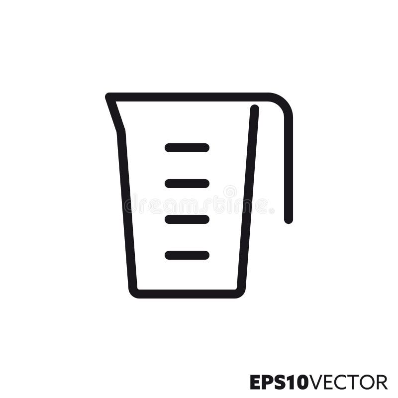 Ligne icône de vecteur de tasse de mesure illustration stock Ligne icône de vecteur de tasse de mesure illustration stock