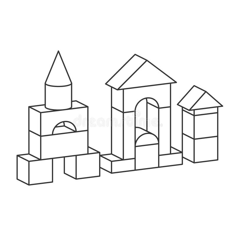 Tour De Batiment De Bloc D Ensemble Pour Livre De Coloriage Illustration De Vecteur Illustration Du Bloc Cheri 148296186