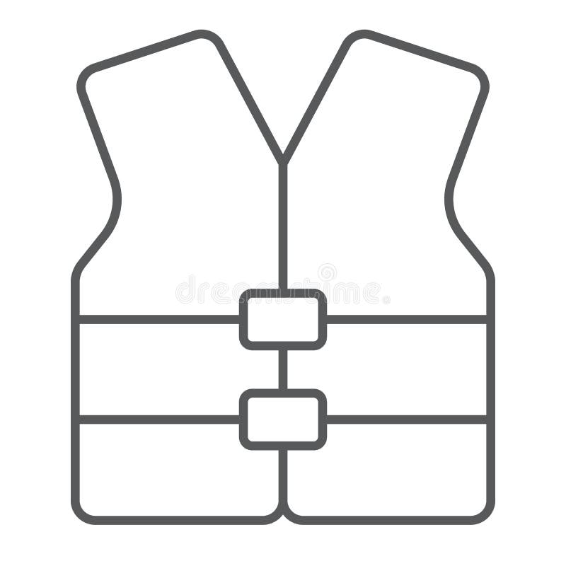 Ligne mince de gilet de vie icône, sécurité et natation illustration de vecteur Ligne mince de gilet de vie icône, sécurité et natation illustration de vecteur