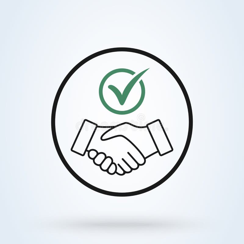 Ligne mince icône d'engagement Contrôle Mark Icon Vector de bouclier de poignée de main Illustration d'affaires d'engagement de c illustration stock Ligne mince icône d'engagement Contrôle Mark Icon Vector de bouclier de poignée de main Illustration d'affaires d'engagement de c illustration stock