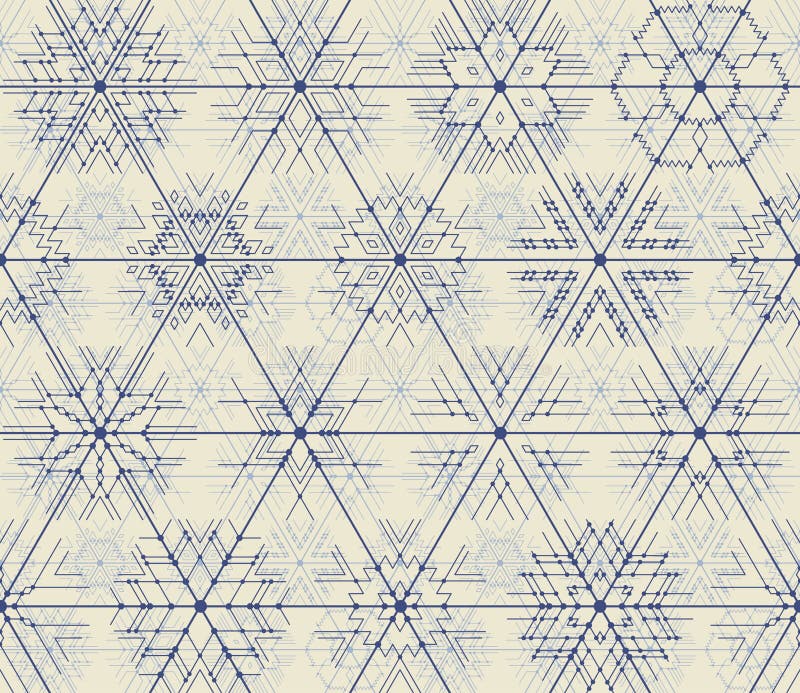 Ligne mince modèle géométrique de vecteur sans couture des flocons de neige illustration de vecteur Ligne mince modèle géométrique de vecteur sans couture des flocons de neige illustration de vecteur