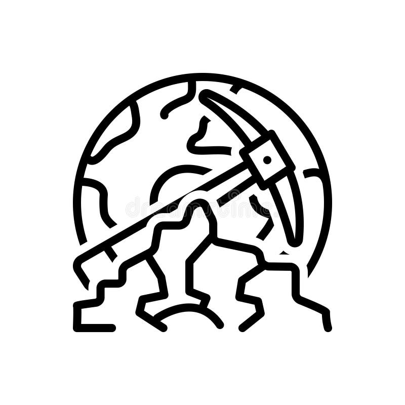 Ligne noire icône pour géologique, le géologue et le paysage illustration stock Ligne noire icône pour géologique, le géologue et le paysage illustration stock