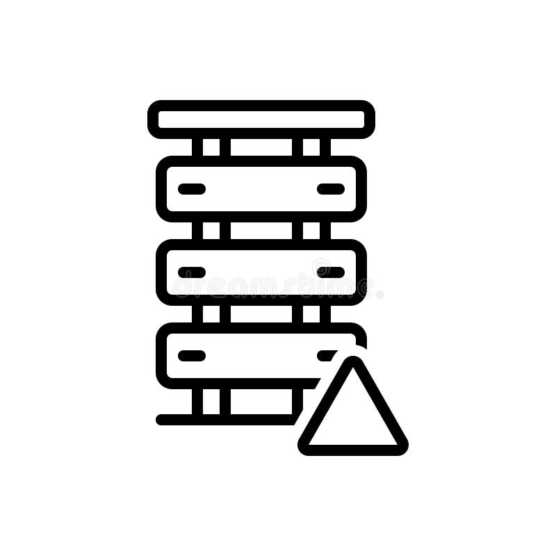 Ligne noire icône pour l'erreur de serveur, le serveur et la base de données illustration de vecteur Ligne noire icône pour l'erreur de serveur, le serveur et la base de données illustration de vecteur