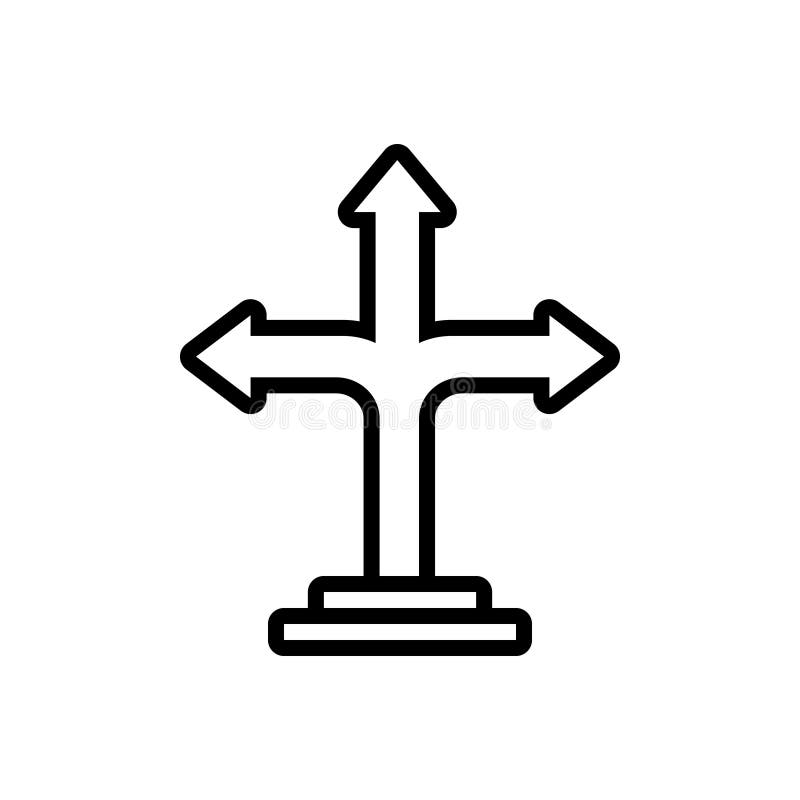 Ligne noire icône pour la flèche de direction, la direction et les conseils illustration stock Ligne noire icône pour la flèche de direction, la direction et les conseils illustration stock