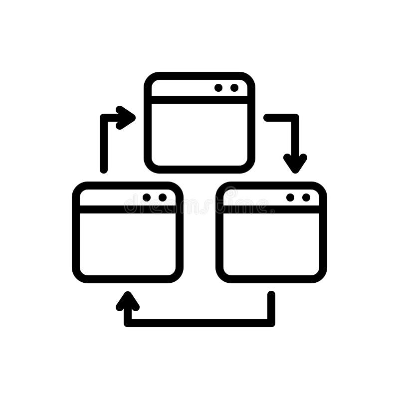 Ligne noire icône pour la page Web, la croix et l'essai illustration de vecteur Ligne noire icône pour la page Web, la croix et l'essai illustration de vecteur