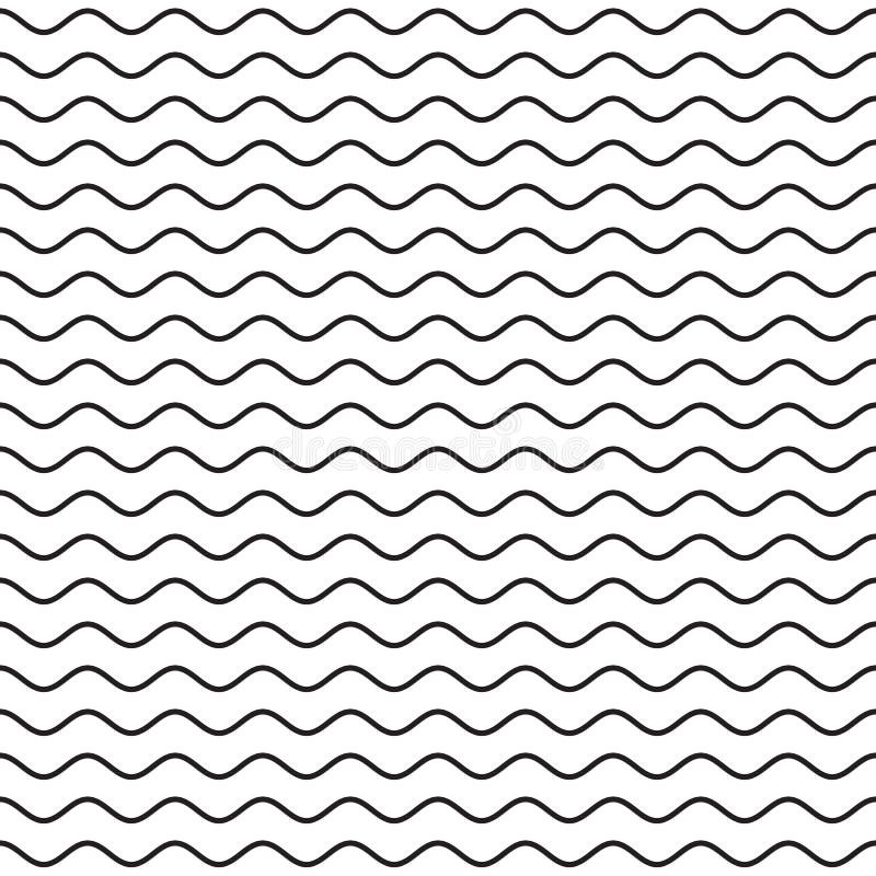 Motif continu de ligne ondulée noire illustration stock