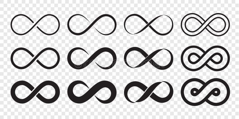 Ligne sans fin signe d'infini illimité de vecteur d'icône de logo de boucle d'infini