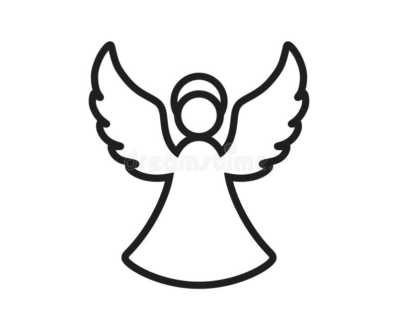 Ligne Icône D'ange De Noël. Symbole De Noël. Image Vectorielle Isolé Illustration de Vecteur 