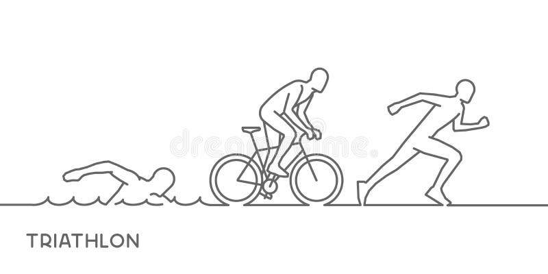 Ligne triathlon d'or de vecteur de logo S nageant, de recyclage et de fonctionnement illustration libre de droits Ligne triathlon d'or de vecteur de logo S nageant, de recyclage et de fonctionnement illustration libre de droits