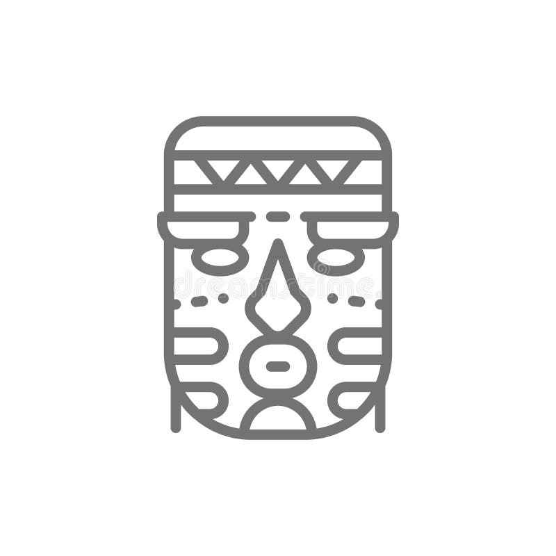 Ligne tribale ethnique africaine ic?ne de masque illustration libre de droits Ligne tribale ethnique africaine ic?ne de masque illustration libre de droits