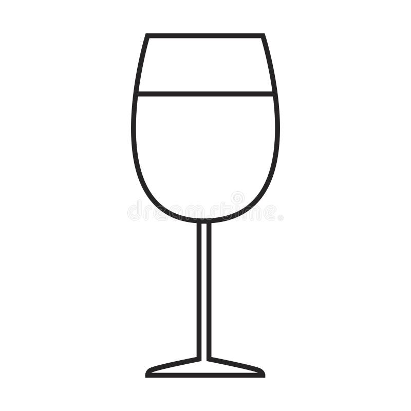 Ligne verre d'icône de vin illustration stock Ligne verre d'icône de vin illustration stock