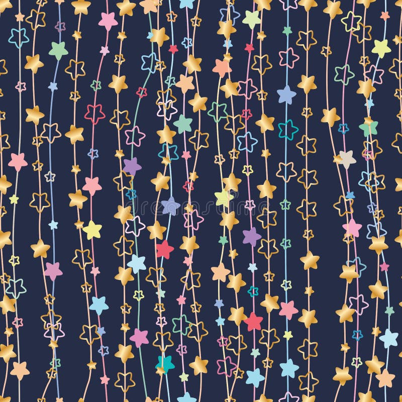 This illustration is design and drawing flower star vertical line gold and colorful design in seamless pattern. This illustration is design and drawing flower star vertical line gold and colorful design in seamless pattern.