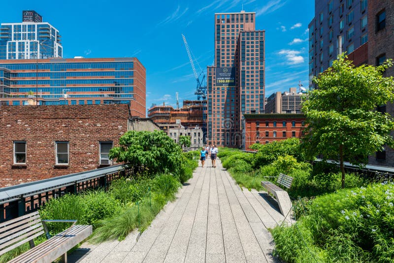 Ligne élevée parc à New York City Etats-Unis image libre de droits