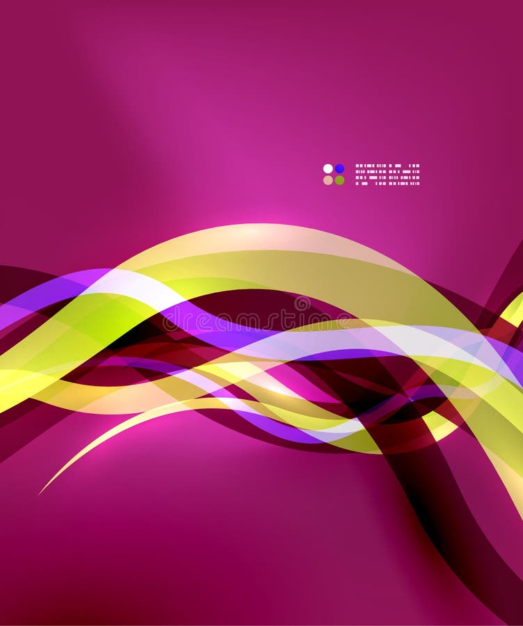 Lignes colorées transparentes de vague avec des effets de la lumière illustration de vecteur Lignes colorées transparentes de vague avec des effets de la lumière illustration de vecteur