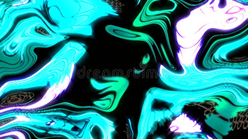 Lignes fluides textures bleues du résumé 3d de fond. Liquide avec la réflexion de couleur. Le fond rendent l'animation. Boucle san illustration libre de droits