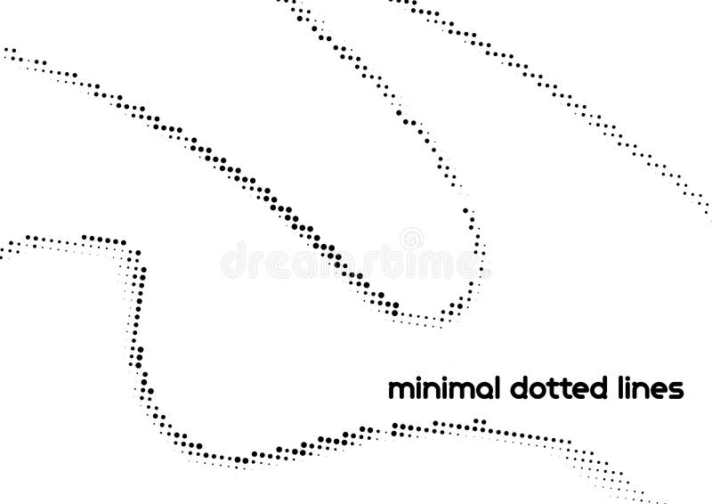 Lignes incurvées pointillés minimes avec effet simili Images noir et blanc illustration de vecteur
