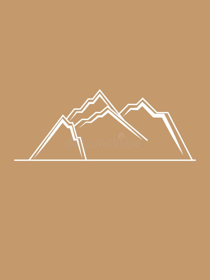 Lignes simples blanc de collines de montagnes de brun illustration libre de droits Lignes simples blanc de collines de montagnes de brun illustration libre de droits