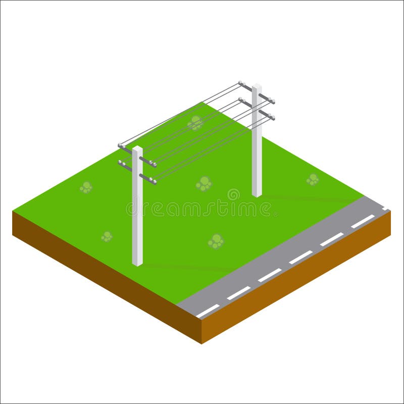 Lignes électriques de soutien isométriques Vecteur illustration libre de droits Lignes électriques de soutien isométriques Vecteur illustration libre de droits