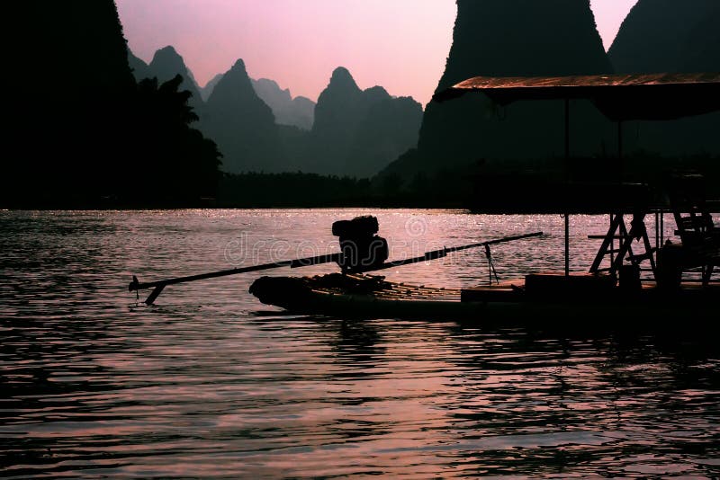 Lijiang i tratwy zdjęcie royalty free