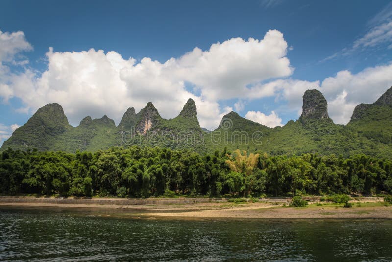 Lijiang or Li  River and karst mountains in Guilin, China