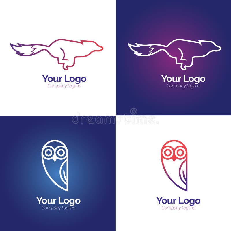 Lijn dierlijk embleem stock illustratie Lijn dierlijk embleem stock illustratie