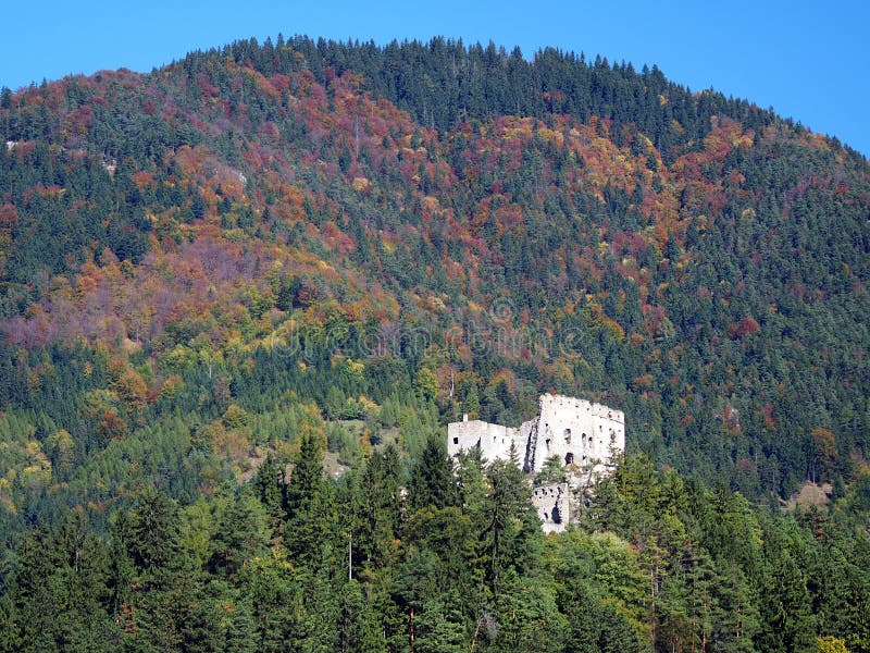 Likava castle in deep forest, Slovakia