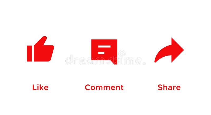 Like, Comment, and Share Button Icon Vector vector illustration