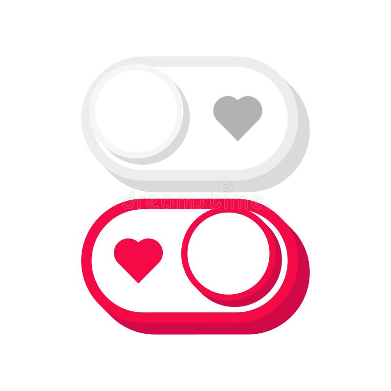 On Like and Off Like toggle switch buttons. Modern 3D flat style. Vector. stock illustration