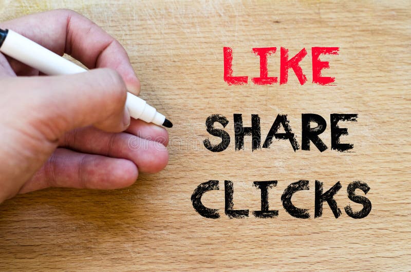 Like Share Clicks Text Concept Stock Image Image Of Promotion Like