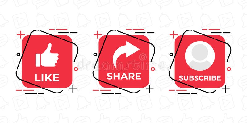 Like, Share, Comment, Subscribe and Share Icon Button Vector ...