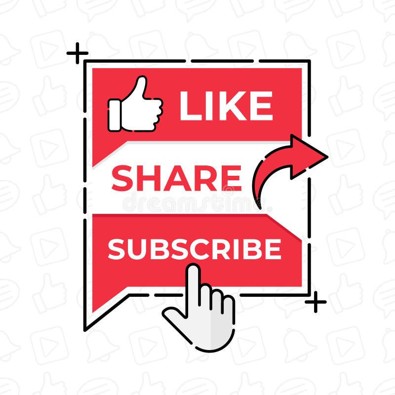 Like, Share, Comment, Subscribe And Share Icon Button Vector ...