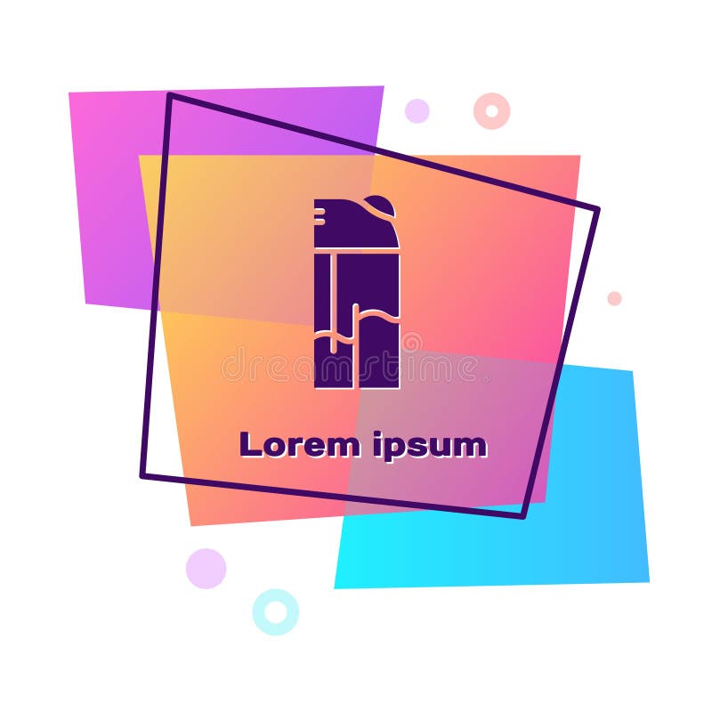 Lila ljusare ikon isolerad på vit bakgrund. färgrektangel, knapp. vektor vektor illustrationer