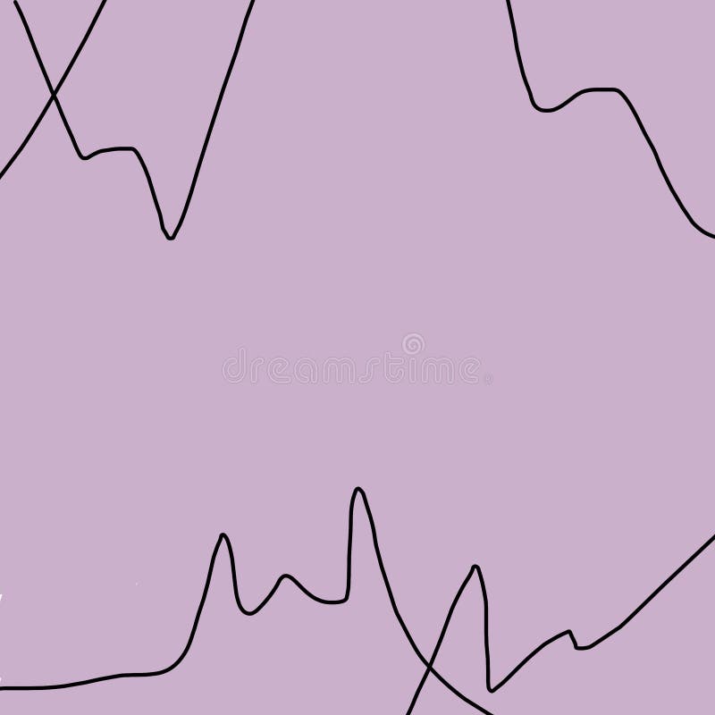 Lilac abstract background of hand drawn various lines stock illustration